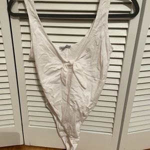 White knot tie bodysuit
